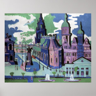 Ernst Ludwig Kirchner View of Dresden Schlossplatz Poster