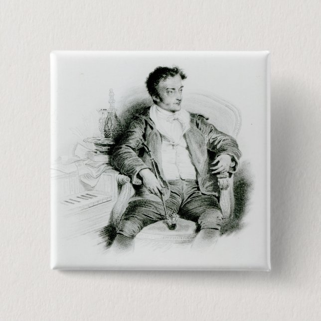 Ernst Theodor Amadeus Hoffmann 2 Inch Square Button (Front)