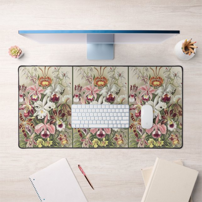 ErnstHaeckel Vintage Botanical Orchid Illustration Desk Mat (Office 1)