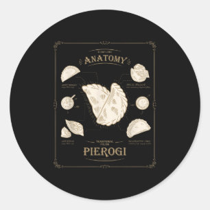 Erogi Dumpling Anatomy Unique Lish Recipe Tee, Per Classic Round Sticker