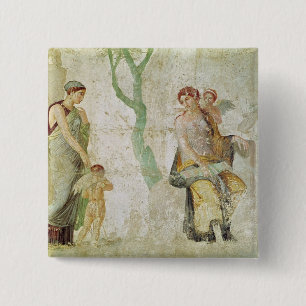 Eros being punished in the presence of Aphrodite 2 Inch Square Button