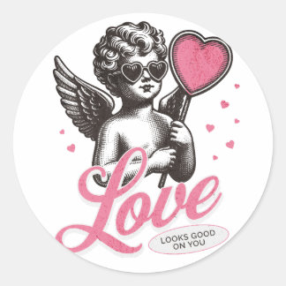 Eros, goddess of love classic round sticker