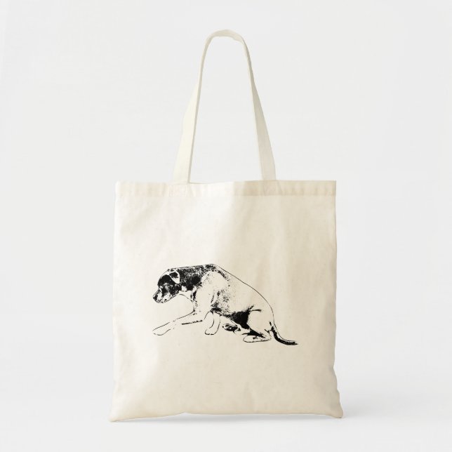 Errand Partner—Paw Up Pitbull Mix Tote Bag (Front)