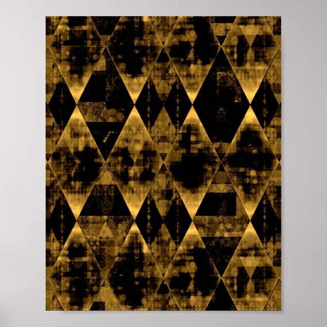 Erratic Gold and Black Diamond Poster (Front)