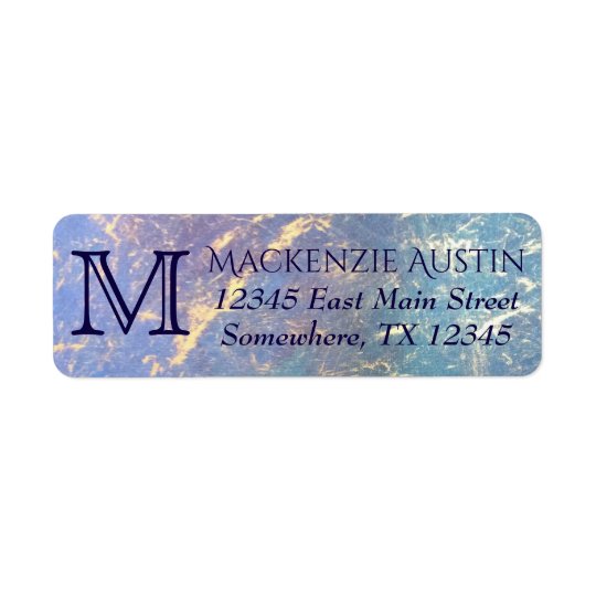 Erratic Office | Monogram Watercolor Rainbow Gold Return Address Label