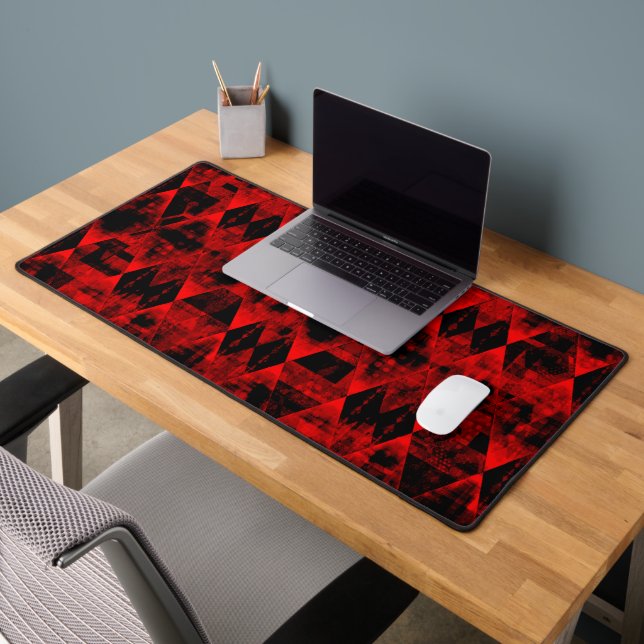 Erratic Red and Black Diamond Wonder Desk Mat (Office 2)