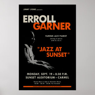 Erroll Garner jazz poster - Concert by the Sea