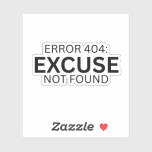 Error 404 Excuse Not Found Minimalist Typewriter 