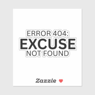 Error 404 Excuse Not Found Minimalist Typewriter 