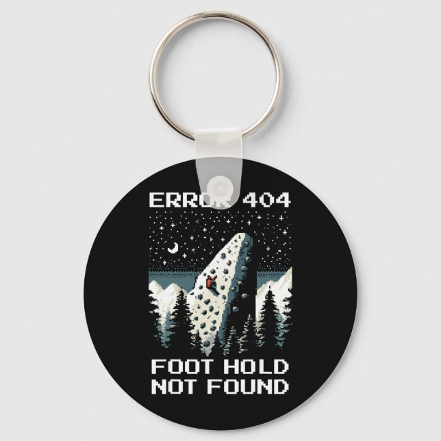 Error 404 – Missing Foothold Climbing Pixel Design Keychain (Front)