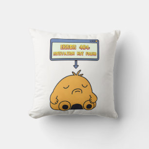 Error 404: Motivation Not Found – Funny Doodle Throw Pillow