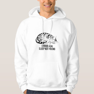 Error 404: Sleep Not Found – Funny Cat Design Hoodie