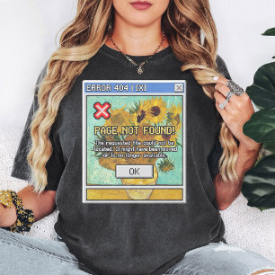Error 404 Van Gogh Sunflowers Glitch Art T-Shirt