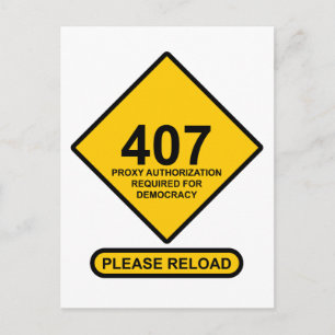 Error 407: Democracy Proxy Authentication Required Postcard