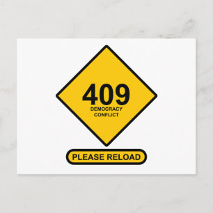 Error 409: Democracy Conflict Postcard