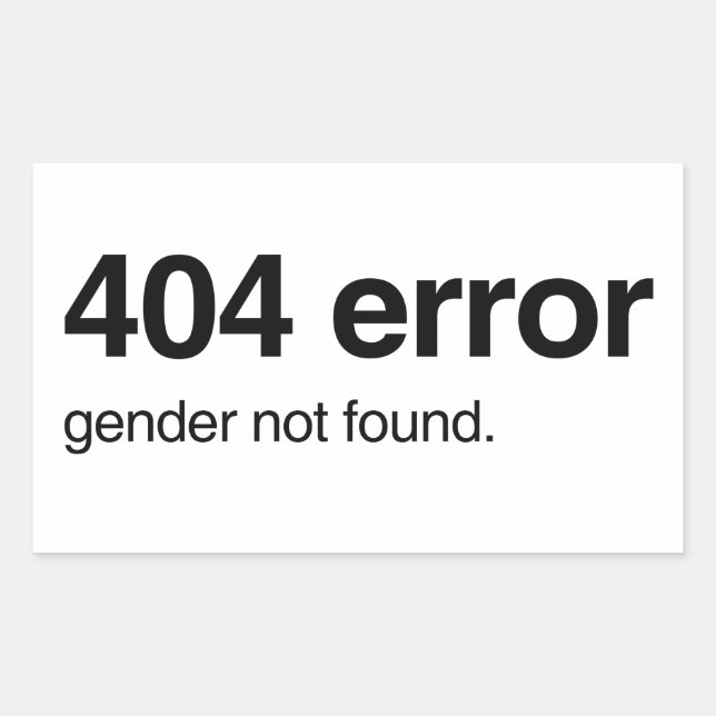 Error: Gender not Found  Sticker (Front)