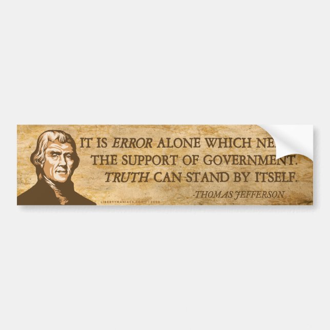 Error Needs Government Bumper Sticker (Front)