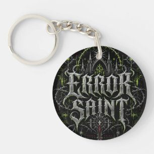 Error Saint Gothic Cyberpunk Front & Back Men's Keychain