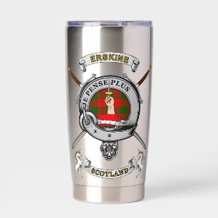 Erskine Clan Badge Tartan & Swords Insulated Tumbler