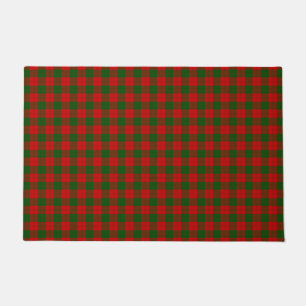 Erskine tartan red green plaid doormat