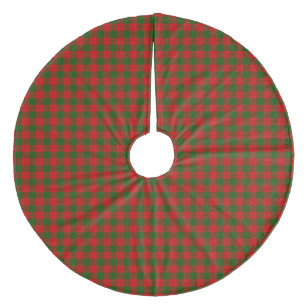 Erskine tartan red green plaid fleece tree skirt