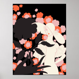Erté - Black Rose [Black Version] Poster
