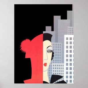 Erté - Figures Dancing [Night Version] Poster