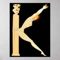 Erté - The Letter K from the Alphabet Suite, 1976