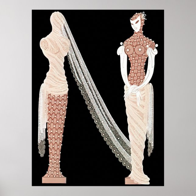 Erté - The Letter N from the Alphabet Suite, 1976 Poster (Front)