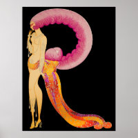 Erté - The Letter R from the Alphabet Suite, 1976