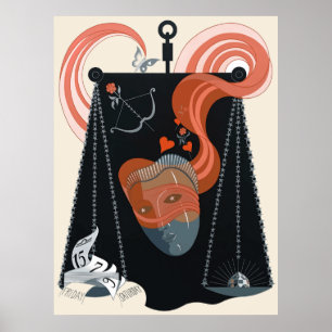 Erté - The Zodiac Suite, Libra Poster