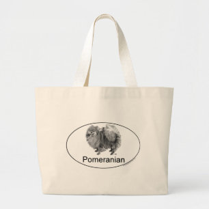 Eruo Pomeranian Dog Large Tote Bag