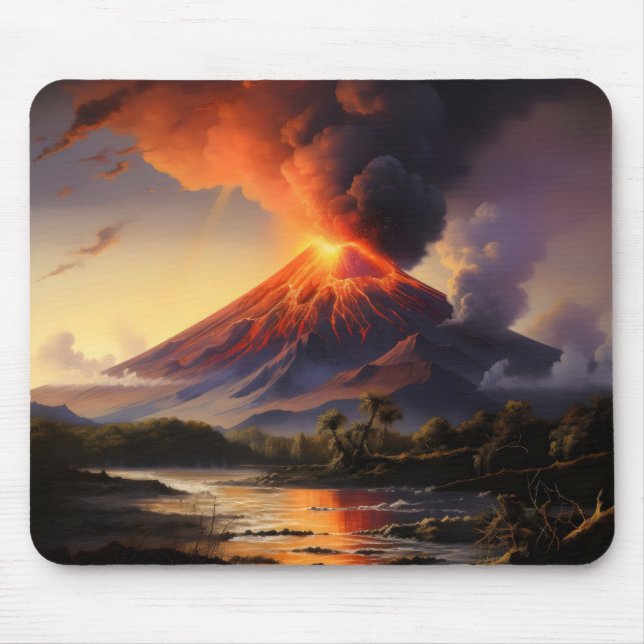 Erupting Volcano Mouse Pad (Front)