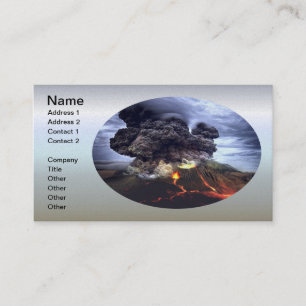 Erupting Volcano on Mountain Business Card