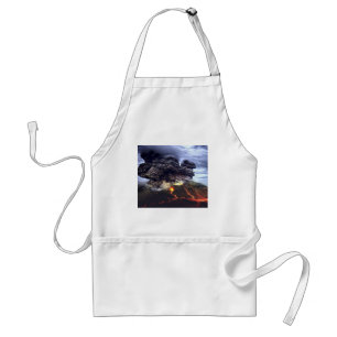 Erupting Volcano on Mountain Zazzle HEART Apron