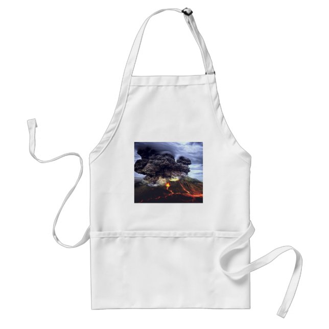 Erupting Volcano on Mountain Zazzle HEART Apron (Front)