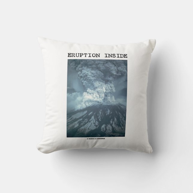 Eruption Inside Mt. Saint Helens Throw Pillow (Front)