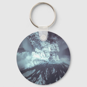 Eruption of Mount Saint Helens Stratovolcano 1980 Keychain