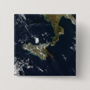 Eruption of Mt Etna in Sicily 2 Inch Square Button