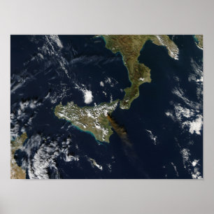 Eruption of Mt Etna in Sicily Poster