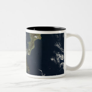 Eruption of Mt Etna in Sicily Two-Tone Coffee Mug