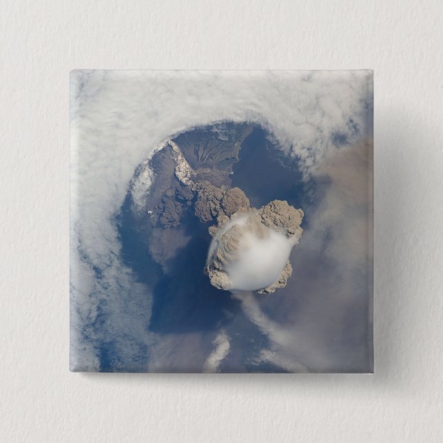 Eruption of Sarychev volcano 2 2 Inch Square Button (Front)