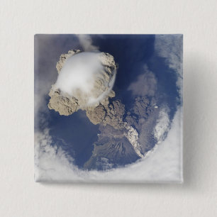 Eruption of Sarychev volcano 2 Inch Square Button