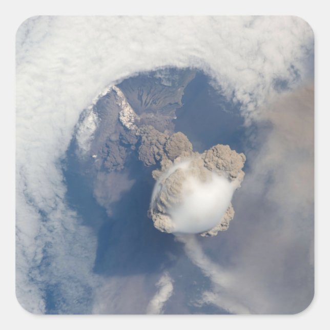 Eruption of Sarychev volcano 2 Square Sticker (Front)