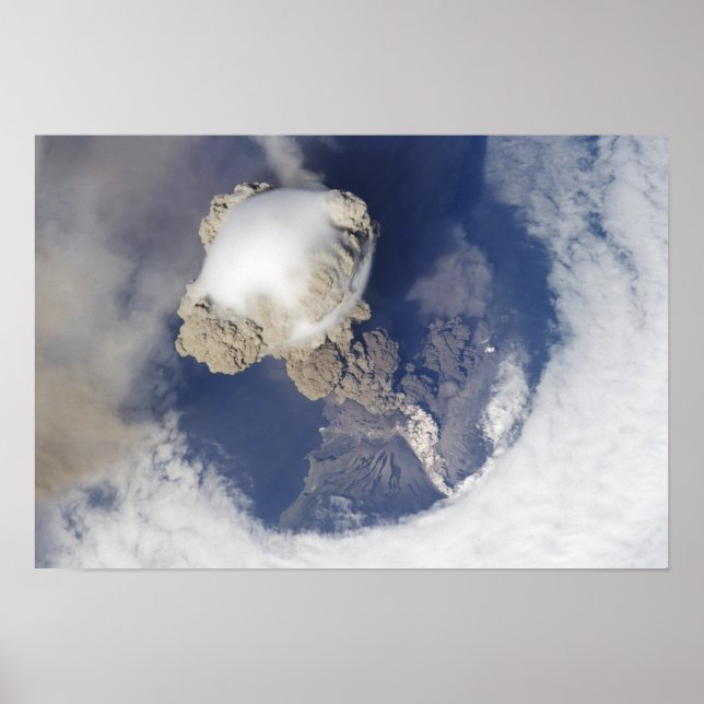Eruption of Sarychev volcano Poster (Front)