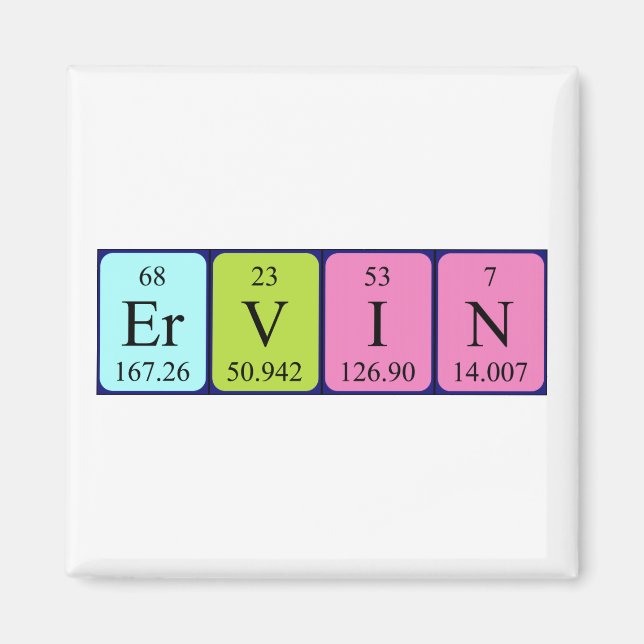 Ervin periodic table name magnet (Front)