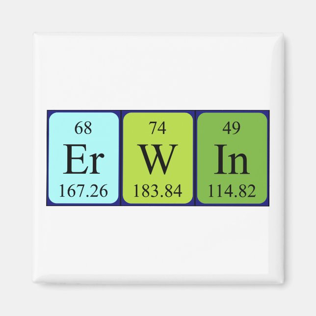 Erwin periodic table name magnet (Front)