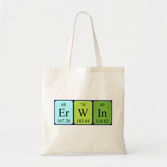 Erwin periodic table name tote bag (Front)