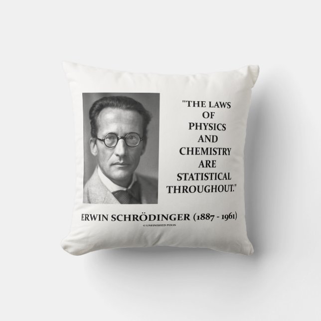 Erwin Schrödinger Physics Chemistry Statistical Throw Pillow (Front)