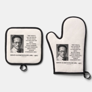 Erwin Schrödinger Task Think Nobody Yet Thought Oven Mitt & Pot Holder Set